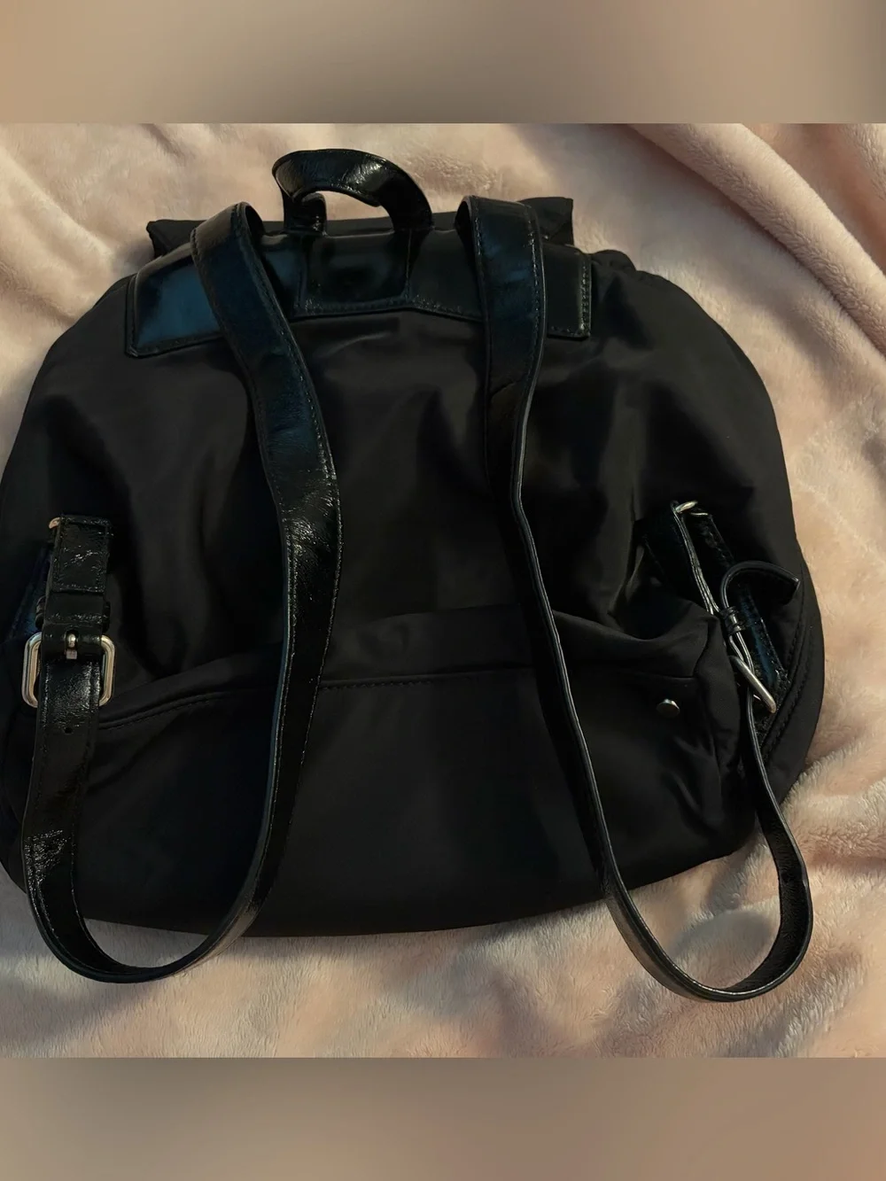 kate spade black nylon backpack with gold-tone hardware